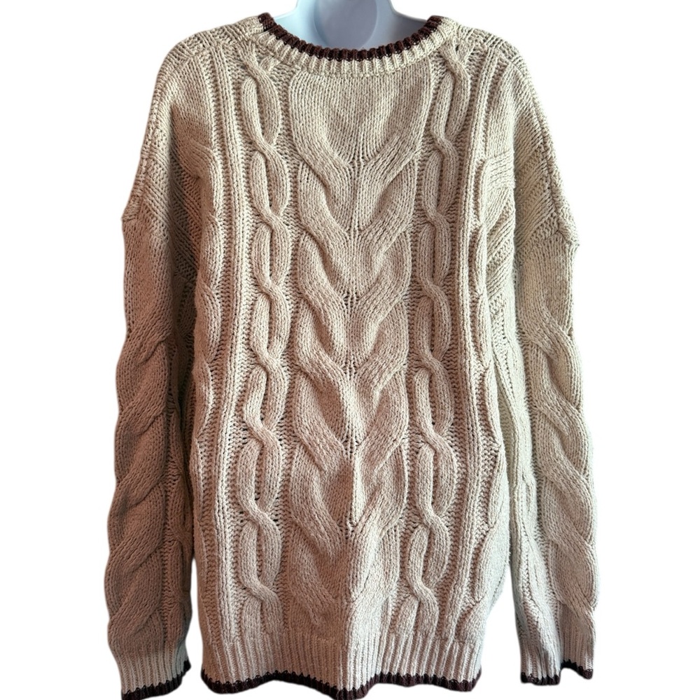 Cable Knit Cream Sweater - Picture 3 of 6